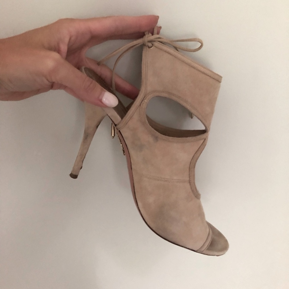 Aquazzura sexy thing suede cut out booties